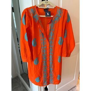 NWT Madison Mathews embroidered kaftan , Medium $238